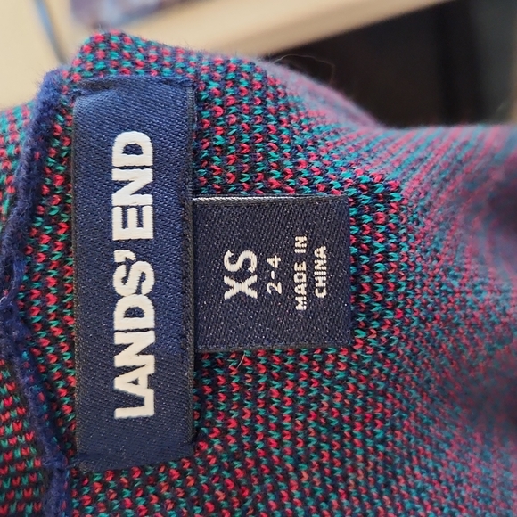 Lands End Plaid open Cardigan - Picture 4 of 4